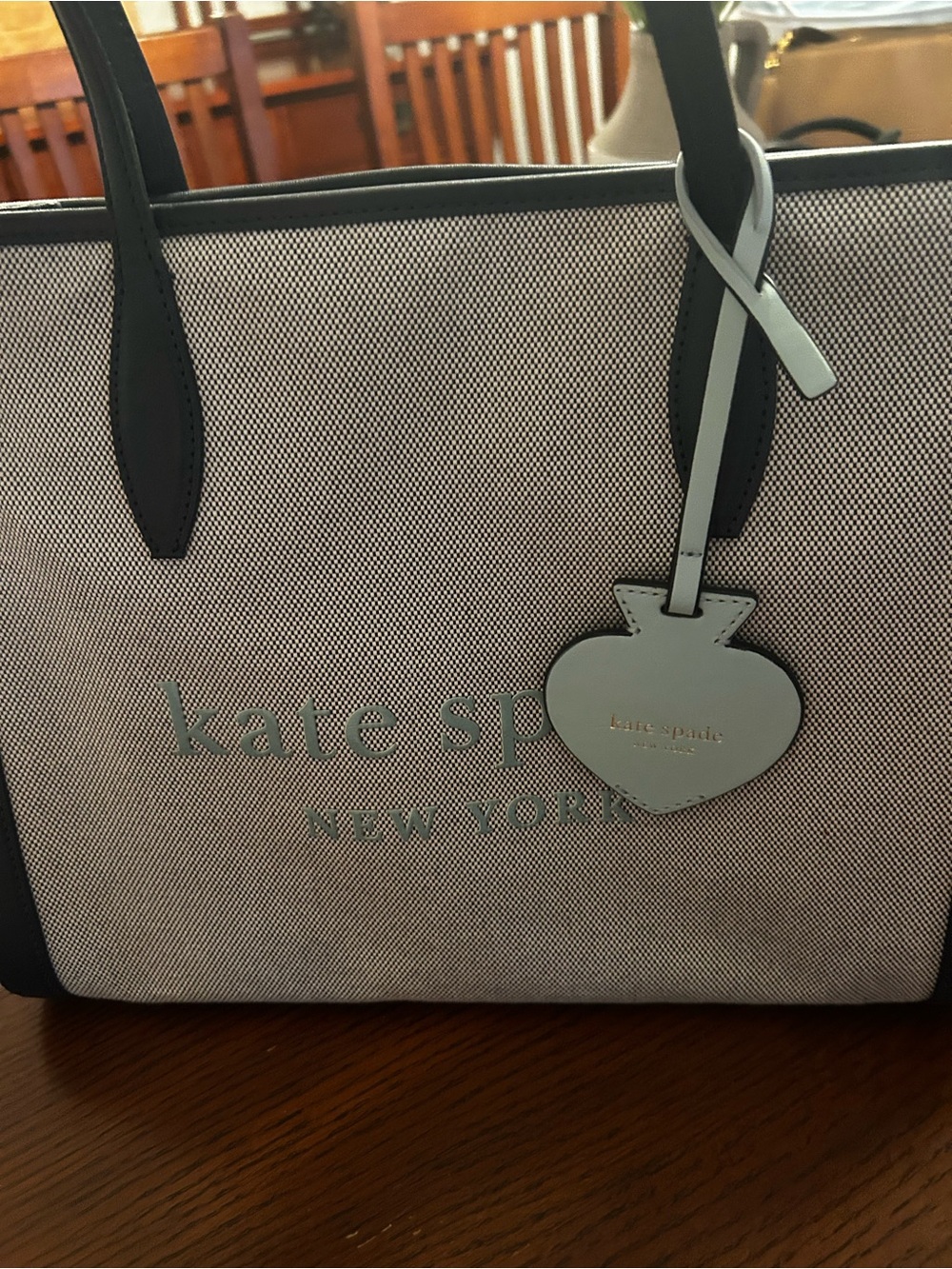 kate spade Navy Blue with Tiffany blue accents Shoulder Tote - Picture 2 of 4